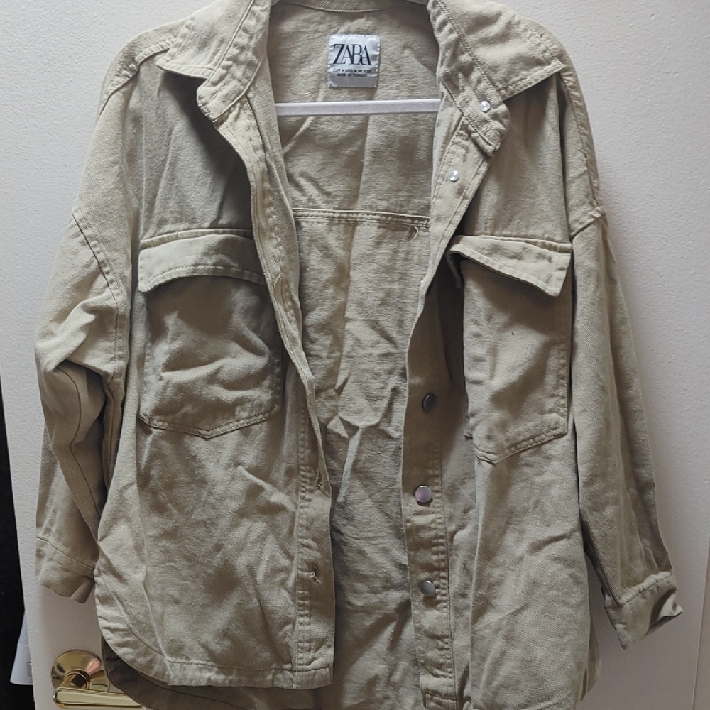 Zara Beige Utility Jacket